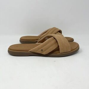 Reef Lofty Lux X Sandal Womens 11 Tan Leather Slide EVA Footbed Casual Vacation‎
